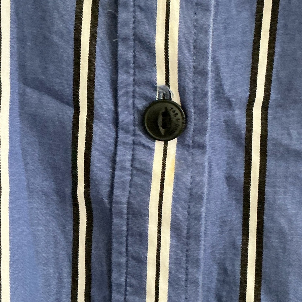 Rag and bone blue white, black striped shirt, dress long sleeve size medium - Picture 6 of 9